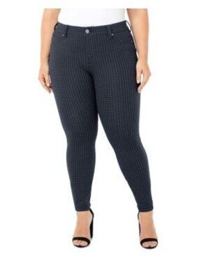 Liverpool Womens Madonna Legging  Olive Houndstooth Stretch Size 20W New $89